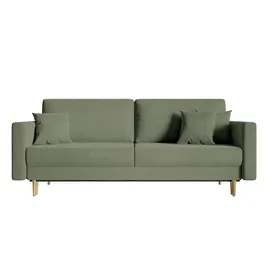 Selsey Schlafcouch Samt 3-Sitzer Olivgrün
