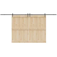 VidaXL Schiebetürbeschlag-Set 427 cm Stahl Schwarz