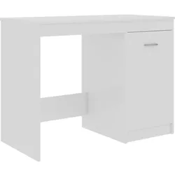 vidaXL Schreibtisch Hochglanz-Weiß 100x50x76 cm Holzwerkstoff
