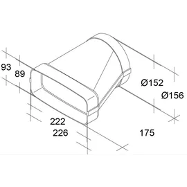 Livingpoint24 Vogt Flachkanalsystem 150 optimAIRo Übergangsstück weiß 222 x 89 mm