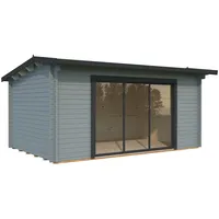 Palmako Gartenhaus Ines 13,7 m2 Slide Plus mit Isolierglas-Schiebetür