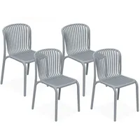Konsimo® Gartenstuhl, Grau, Kunststoff, 4-Sitzer, 52x82.5x53 cm, Gartenmöbel, Gartenstühle,