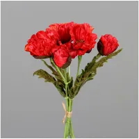 Seidenblumen Roß Mohnbund mit 5 Mohnblüten 36cm DP Kunstblumen
