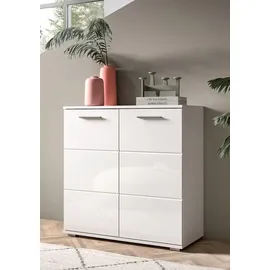 xonox.home Kommode Prego Sideboard 2 Türen Hochglanz - weiß