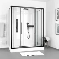 Aurlane Komplettdusche 85 x 215 cm schwarz/transparent