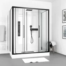 Aurlane Komplettdusche 85 x 215 cm schwarz/transparent