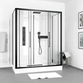 Aurlane Komplettdusche 85 x 215 cm schwarz/transparent