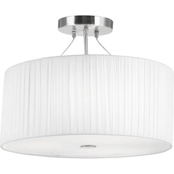 Decken Lampe Hänge Leuchte Plissee rund weiß im Set inklusive LED Leuchtmittel
