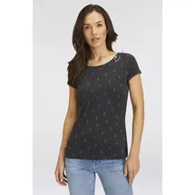 Ragwear T-Shirt FLORAH A ORGANIC O mit maritimen Anker-Allover-Druck grau XS (34)