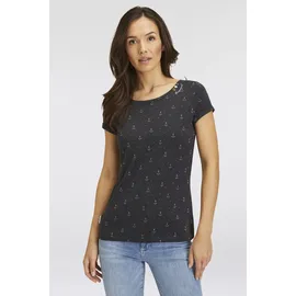 Ragwear T-Shirt FLORAH A ORGANIC O mit maritimen Anker-Allover-Druck grau XS (34)