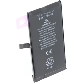 AccuCell Akku passend für Apple iPhone 12 mini, diagnostizierbar, Li-Polymer, 3,85V, 2227mAh, 8,57Wh, ohne Werkzeug