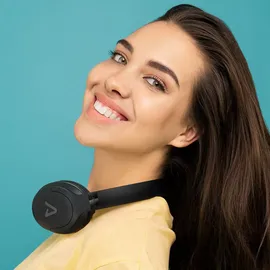 LAMAX Base2, kabellose Kopfhörer, Akkulaufzeit bis zu 48 Stunden, Bluetooth 5.3, Android- und iOS-Unterstützung, leichtes faltbares Design, USB-C