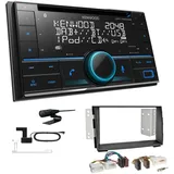 Kenwood 2-DIN CD-Receiver Autoradio Bluetooth DAB+ für KIA Venga ab 2009 schwarz