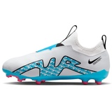 Nike JR Zoom Vapor 15 Academy FG/MG Sneaker, White Baltic Blue Pink Blast, 28.5 EU - 28.5 EU