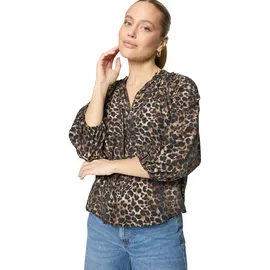 Zero Schlupfbluse mit Leoprint Beige 42