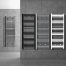ECD Germany Badheizkörper 800 x 400 mm 190 W Silber gebogen