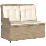 vidaXL Gartenbank 1-tlg mit Kissen 110 x 60 x 75 cm Beige