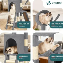 VOUNOT Kratzbaum 155 cm grau