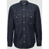 S.Oliver Regular Fit: Denim-Hemd im Western-Stil, Dunkelblau, L