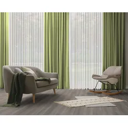 Vorhang WIRTH "Dim out", grün, B:142cm H:335cm, Polyester, Gardinen, nach Maß