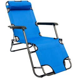 Liegestuhl Gartenliege 153cm Sonnenliege Strandliege Campingliege Liege + Kissen