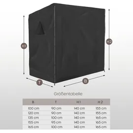 Sanzaro Strandkorb Schutzhülle 120 x 90 x 155 cm Grau