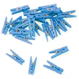 Folat 24 Mini Klammern Junge Blau Babyparty