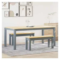 VidaXL 3-tlg. Essgruppe Panama Grau Massivholz Kiefer