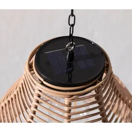 Dehner Solarleuchte Kunststoff/Metall Ø 26 cm/H 22 cm 1 Stück natur/braun