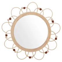 Atmosphera - Kinderspiegel Campagne - Rattan und Glas - D38 cm - Beige