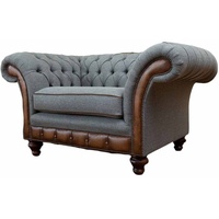 JVmoebel Chesterfield-Sofa, Sofa Chesterfield Couch Sessel Wohnzimmer Klassisch Design grau