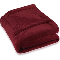 CelinaTex Flauschige Kuscheldecke 150 x 200 cm Bordeaux rot Decke Sofa warm Wohndecke weich Mikrofaser Fleece Oeko-TEX Montreal