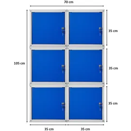 Proregal Cubic Schließfachwürfel 35x35x35cm Grau-Blau