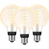 Philips Hue Filamentlampe White Ambiance Globe E27 3er-Pack