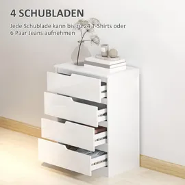 Homcom Schubladenkommode 60 x 85 x 40 cm Weiß