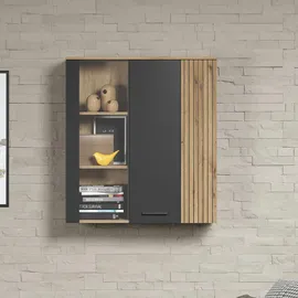 trendteam Vitrine Esteban 90 x 99 x 34 cm Anthrazit/Evoke Eiche