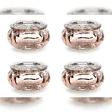Partydeco Windlicht 4er Set Glas Roségold