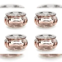 Partydeco Windlicht 4er Set Glas Roségold