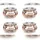 Partydeco Windlicht 4er Set Glas Roségold