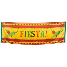 Boland Kostüm Polyester Banner Fiesta 74x220 cm Partydeko Mexiko Mottoparty Zubehör, Mit Ösen zum einfachen Aufhängen - Handwäsche, wieder verwendbar orange|rot