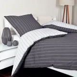 Traumschlaf Argentina Gestreift Titan 200 x 220 cm + 2 x 80 x 80 cm