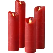 SOMPEX Shine LED Echtwachskerze 22,5 cm 4 St. rot
