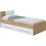 Habitdesign Kinderbett Noa 97 x 77 x 196 cm Eiche massiv weiß