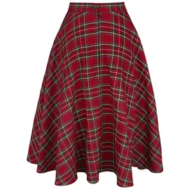 Hell Bunny Irvine Skirt Frauen Mittellanger Rock rot XL - XL