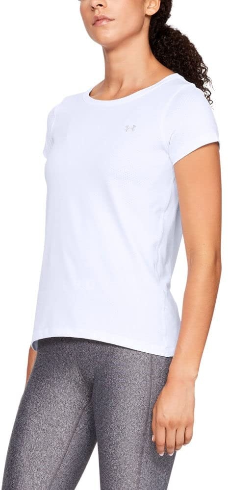 Under Armour Damen UA HeatGear Armour Short Sleeve, atmungsaktives T-Shirt für Frauen, kurzärmliges Funktionsshirt mit enganliegender Passform