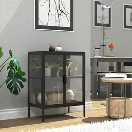 VCM Vitrine Floka 60 x 35 x 80 cm Schwarz