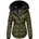Marikoo Damen Designer Steppjacke Winter Jacke mit edler Kunstpelz Kapuze Lotusblüte