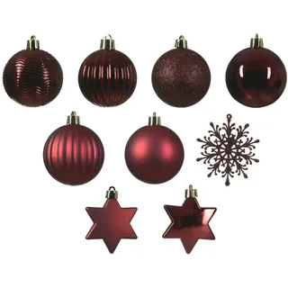 Decoris Weihnachtskugeln Mix 023920 bruchfest rot 40 Stück