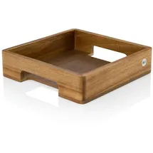 AdHoc Tablett SERVE SQUARE 25 x 25 x 6 cm Akazien- + Walnussholz