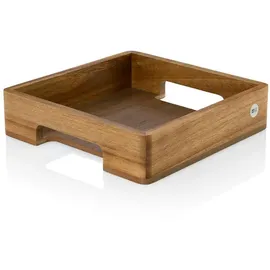 AdHoc Tablett SERVE SQUARE 25 x 25 x 6 cm Akazien- + Walnussholz